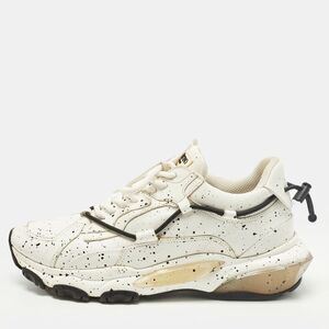 Valentino Bounce Size 41 White Leather Paint Splat Lace Up Sneakers